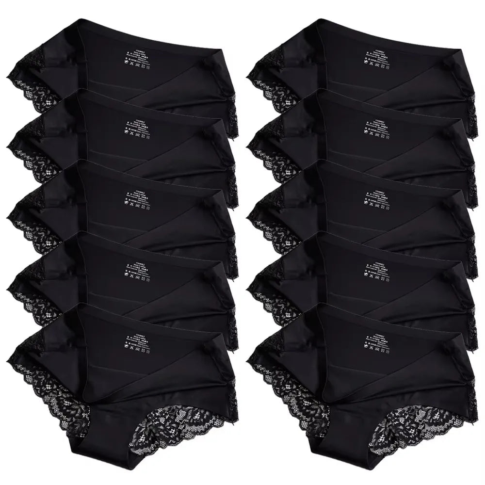 1/5/10Pcs Seamless Women Hollow Out Panties Set Underwear Comfort Lace Briefs Low Rise Female Sport Panty Soft Lady Lingerie