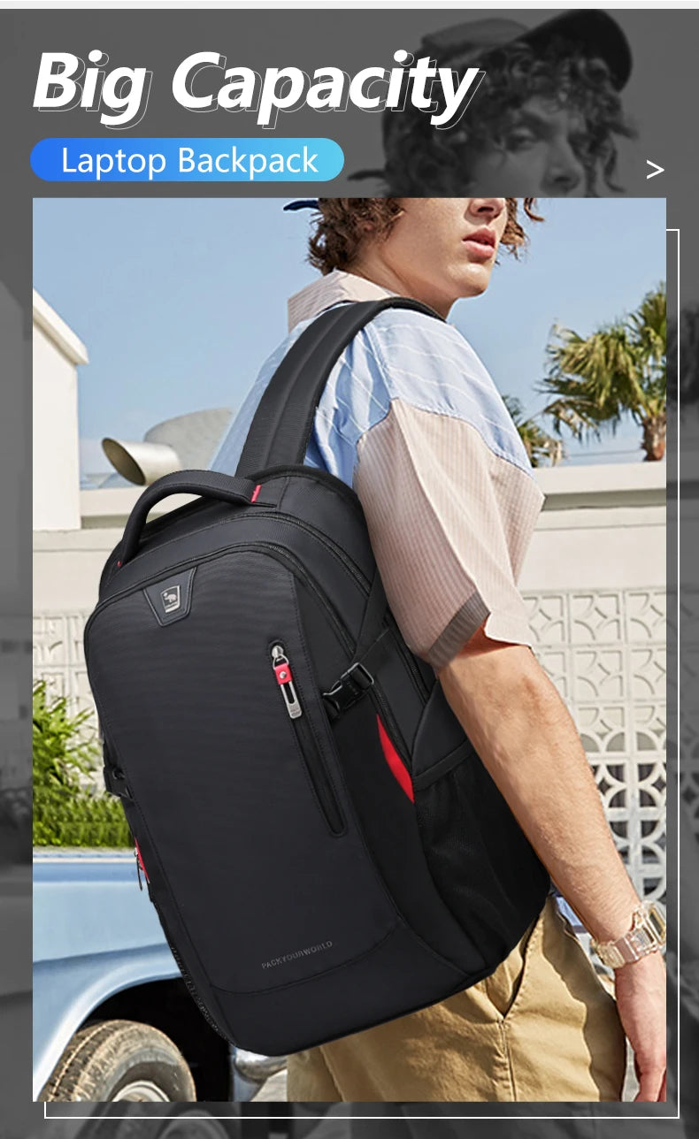 OIWAS Men's backpack For 15.6 Laptop Inch School Bags  Waterproof Nylon 29L Casual Shoulder Bagpack Travel Teenage Mochila