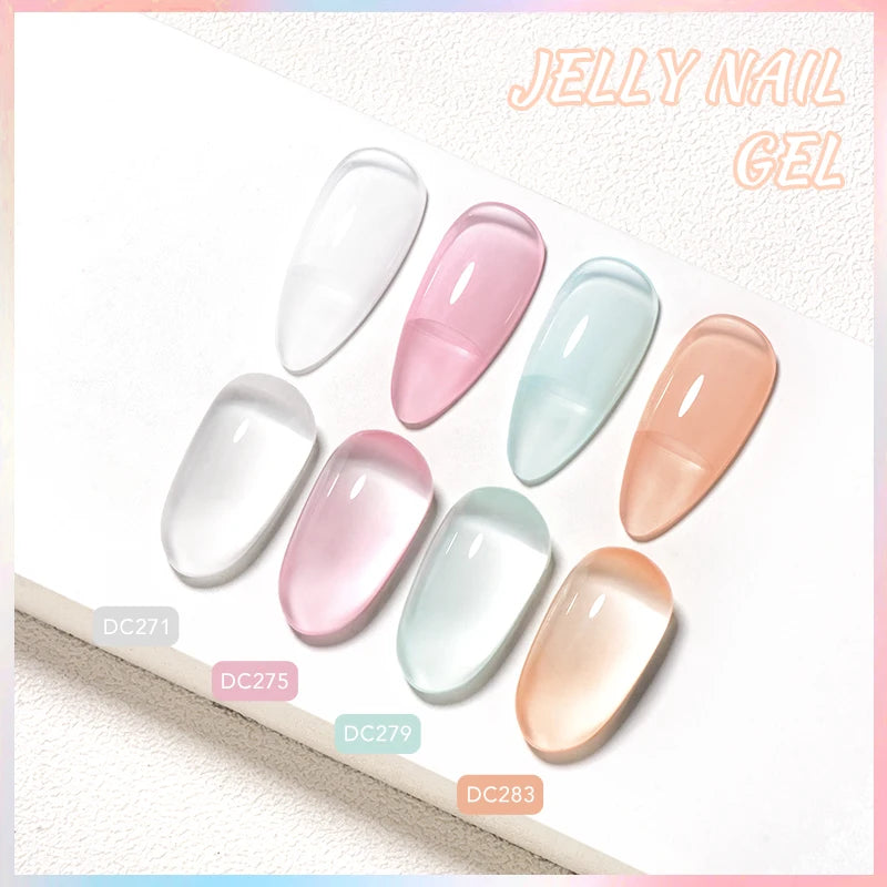 Mtssii 7ML Jelly Nude Gel Nail Polish Summer Light Pink Peach Translucent Color UV Light Cure Gel Varnish Nail Art DIY at Home