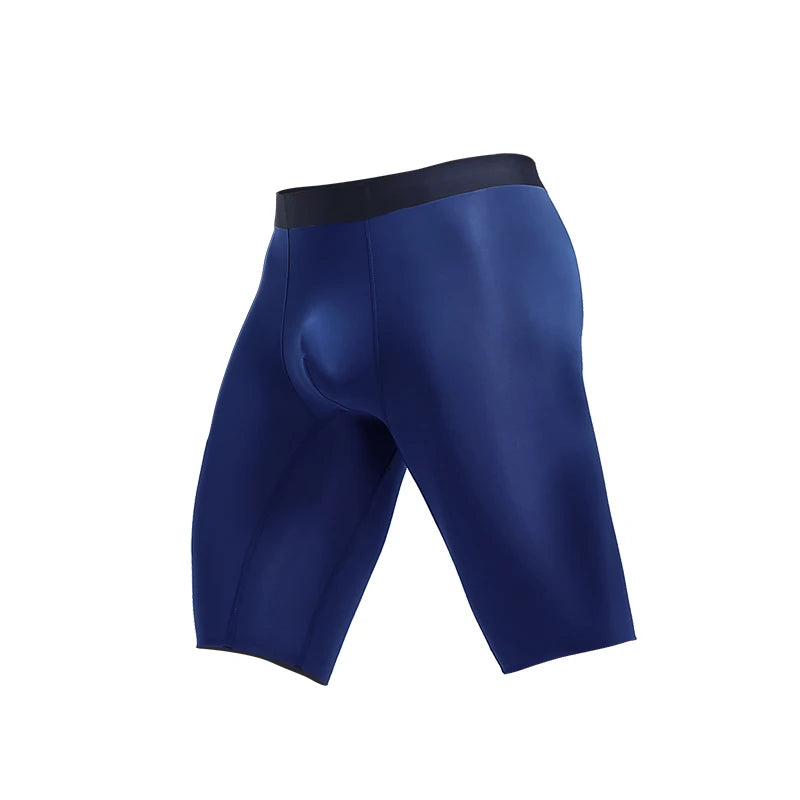 Men's sports underwear for summer, ice silk, quick-drying, extended, anti-friction legs, loose four-corner short underpants