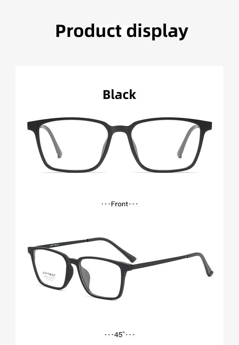 FIRADA Fashion Eyewear Retro Square Titanium TR90 Large Size Eyeglasses Optical Prescription Glasses Frame For Men Women 9822
