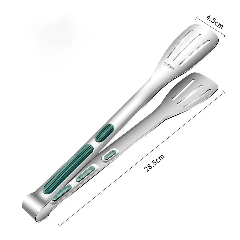 1pc Non Slip Stainless Steel Food Tongs Meat Salad Bread Clip Barbecue Grill Buffet Clamp Cooking Tools Kitchen Accessories