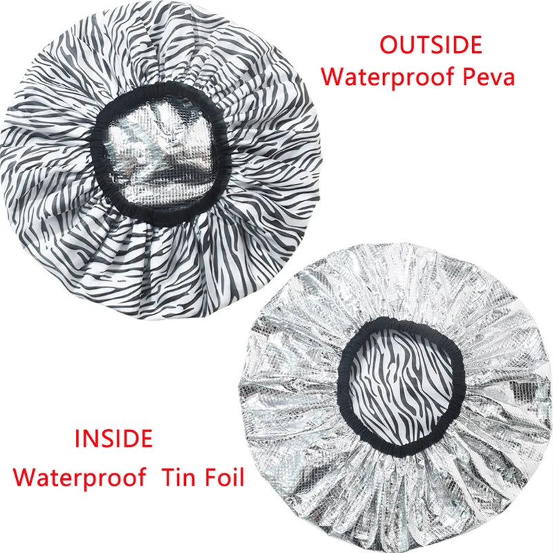 Self-heating Tin Foil Hat Thickened Heating Steam Hair Mask Cap Portable Hair Salon Smooth Hair Oil Baking Cap ✔☑