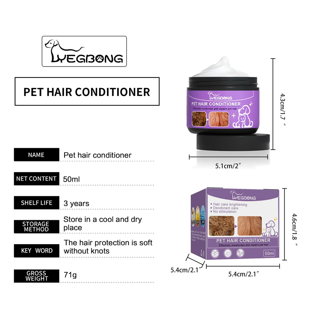 Pet Hair Conditioner Hair Softening Prevent Hair Knots Bathless Clean Odor Removal Moisturizing Cat Anti Mite Ticks Dog Shampoo