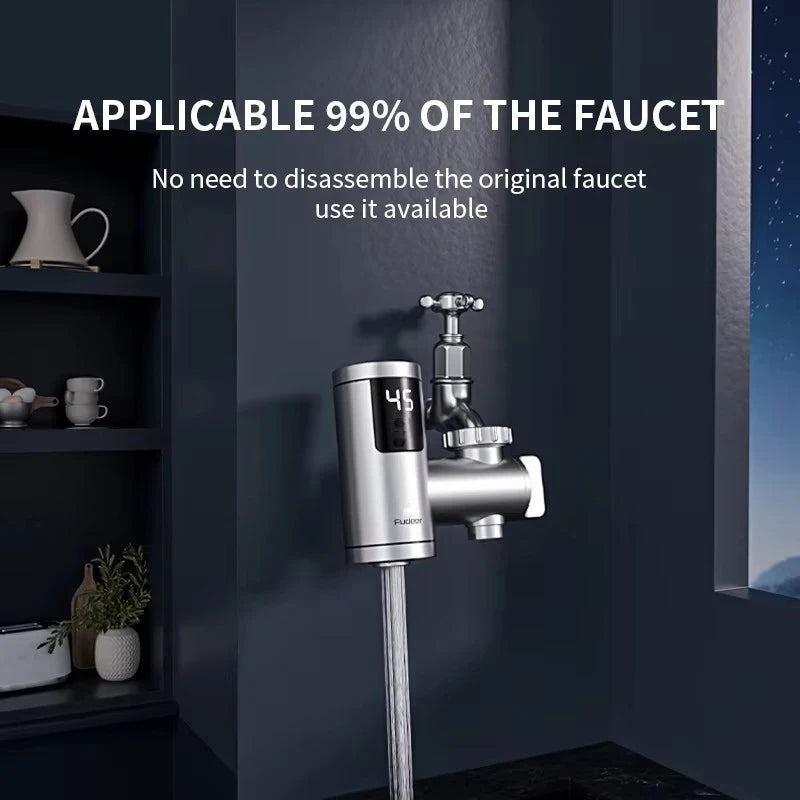 Fudeer Electric Water Heater Tap Instant Hot Water Faucet Heater Cold Heating Faucet Tankless Instantaneous Water Heater