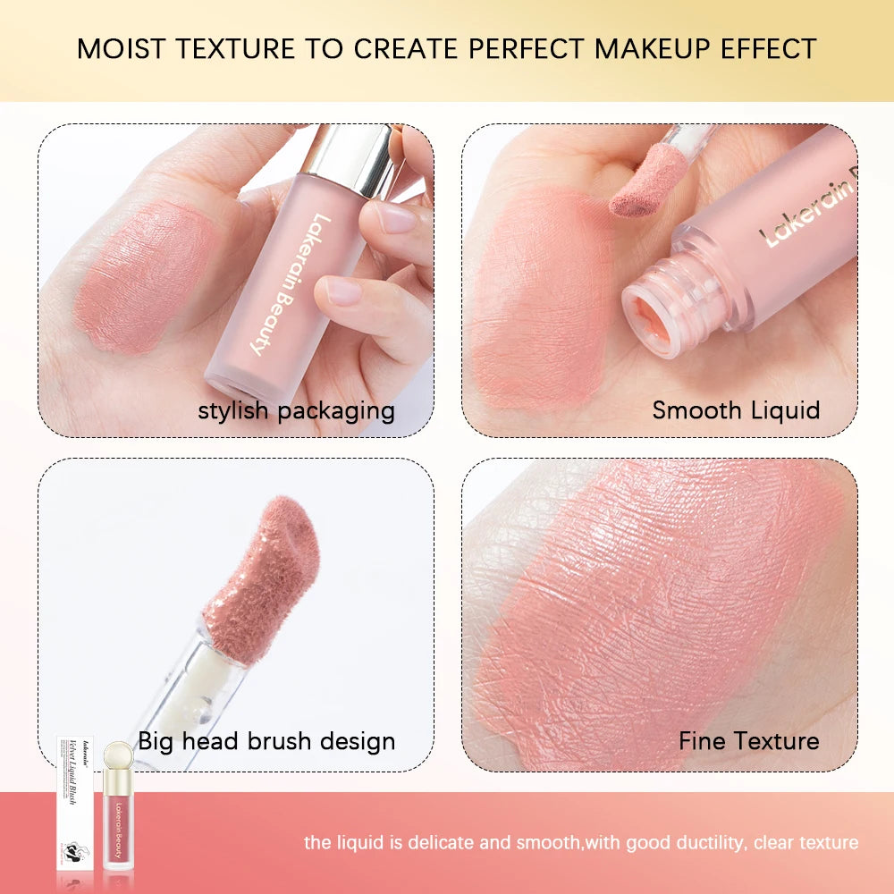7.5ml Matte Liquid Blush Velvet Blusher Orange Peach Face Pigment Lasting Beauty Natural Cheek Tint Cream Waterproof  Blush
