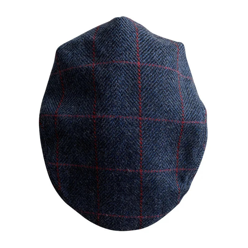 Blue New Plaid Wool Berets  Autumn Winter British Style Newsboy Beret Hat Retro England Hats Male Hats Peaked Painter Cap 29
