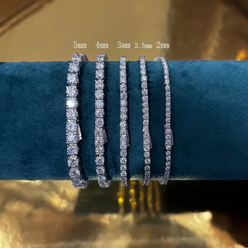 Factory Price D VVS1 Moissanite Tennis Bracelet Full Diamond GRA 925 Silver Plated 18k Fashion Personality Exquisite Jewelry