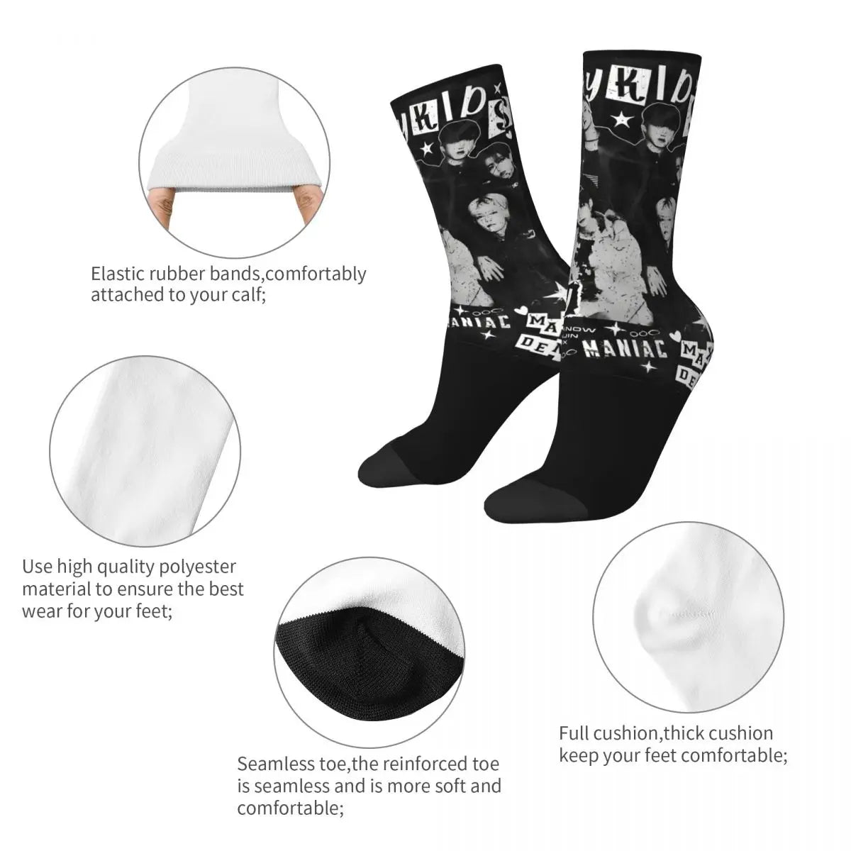 Women Men Socks Bang Chan Stockings Winter Fashion High Quality Socks Design Skateboard Anti-Slip Socks