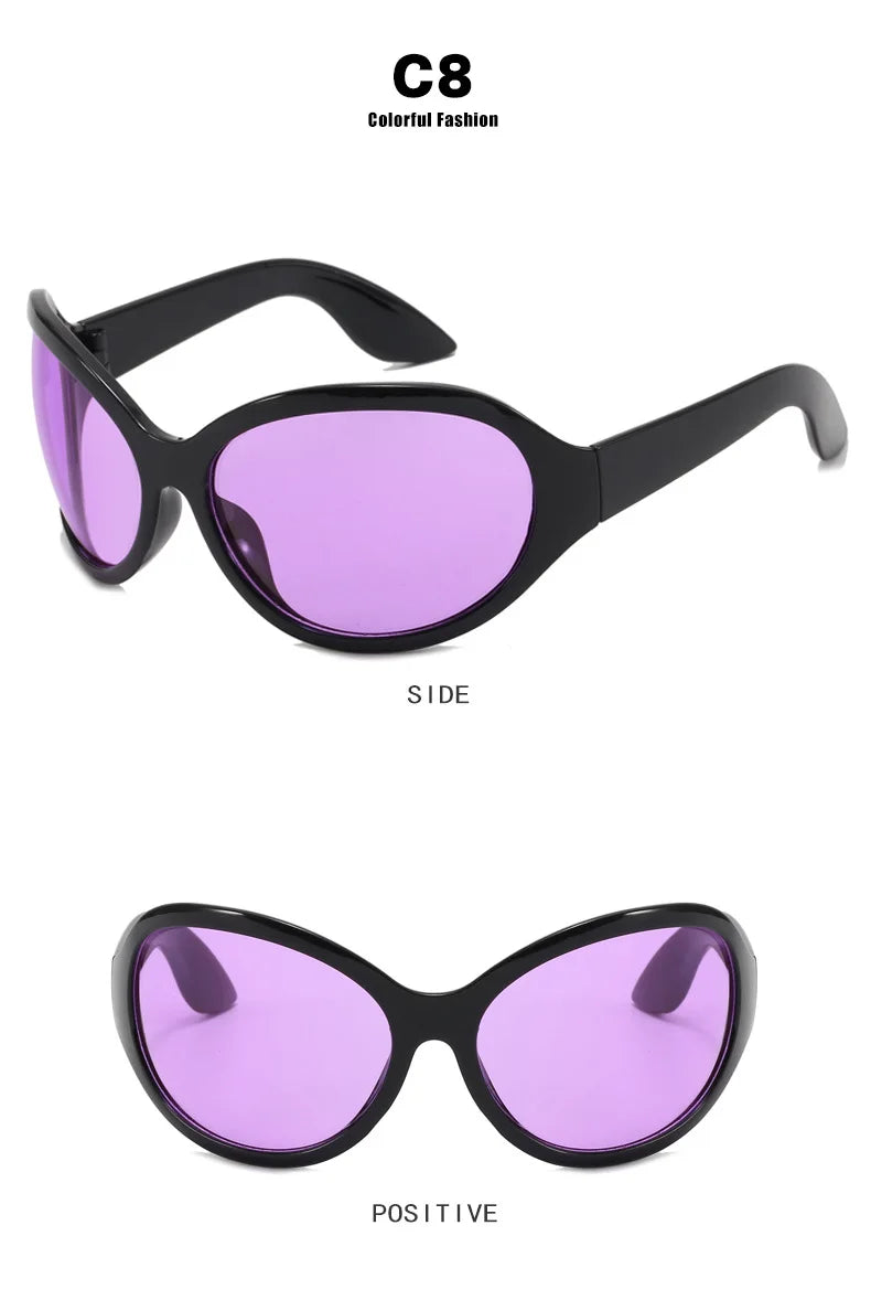 DOHOHDO UV400 Fashion Irregular Round Sunglasses For Women Men Vintage Designer Ladies Sun Glasses Ins Trending Female Shades