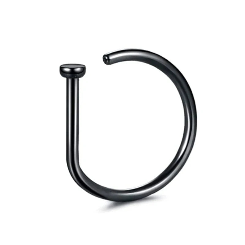 1Pcs Fake Septum Rings Faux Nose Rings Hoop Stainless Steel Faux Lip Ear No Piercing Clip Septum Nose Ring Fake Piercing Jewelry