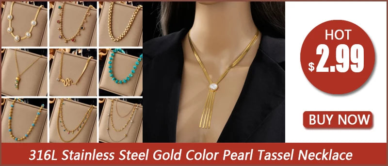 DIEYURO 316L Stainless Steel Pearl Heart Butterfly Green Stone Pendant Necklace For Women Vintage Girls Chain Jewelry Gifts