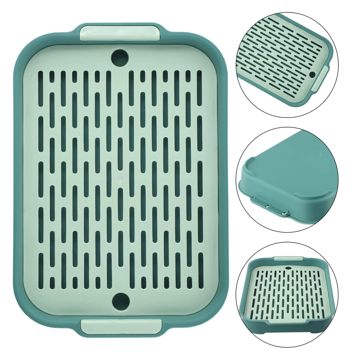 Tray Rabbit Litter Tray Smooth Corner Detachable Design Heightened Grid Design White Blue For Pet’s Training For Pet’s Training