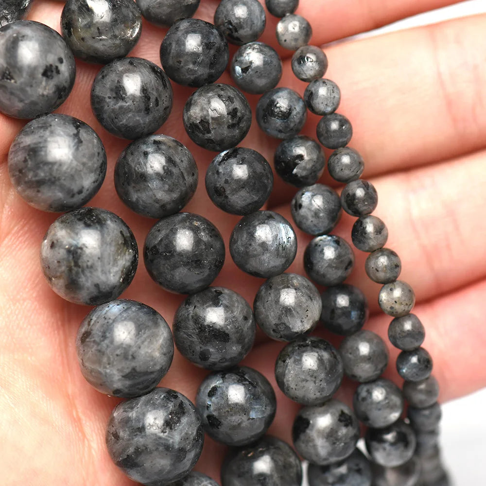 Natural Labradorite Round stones Beads for DIY Jewelry Making 15"