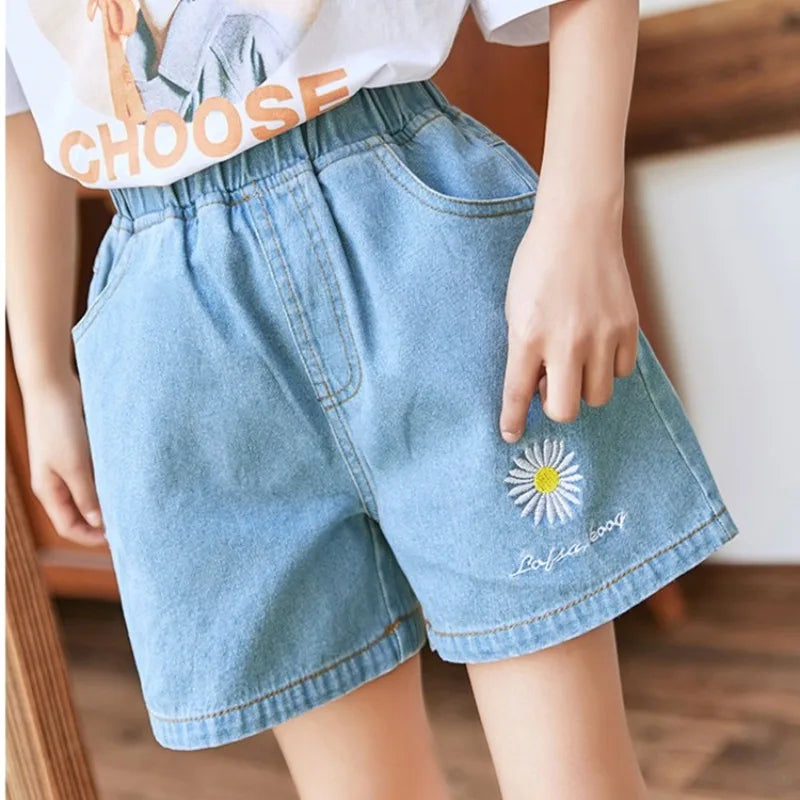 Girls Denim Shorts Teenagers Summer Lace Short Pants Kids Beach Clothes Children's Shorts For Teenage Girls