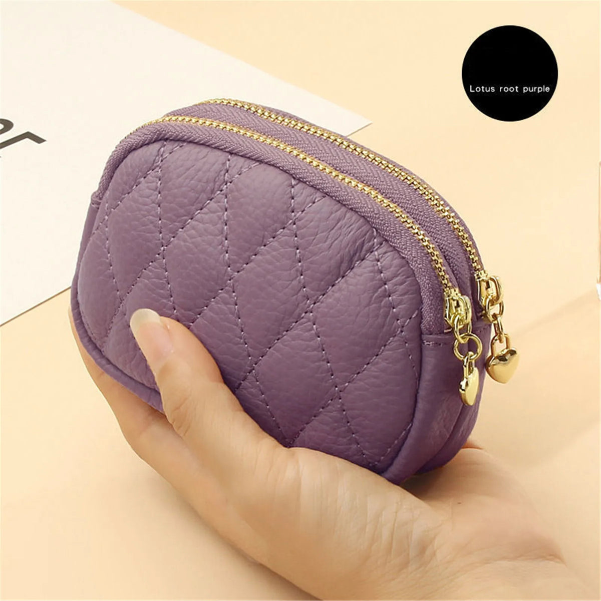 Pu Leather Coin Purse Women Men Large Capacity Wallet Bag Money Key Earbuds Travel Credit Card Holder Double Zipper Storage Bag