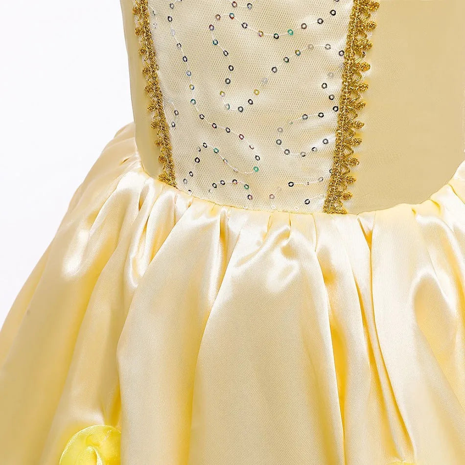 Girls Birthday Party Costumes Kids Belle Dress Up Beauty and The Beast Costume Princess Dress Baby Christmas Halloween Costume