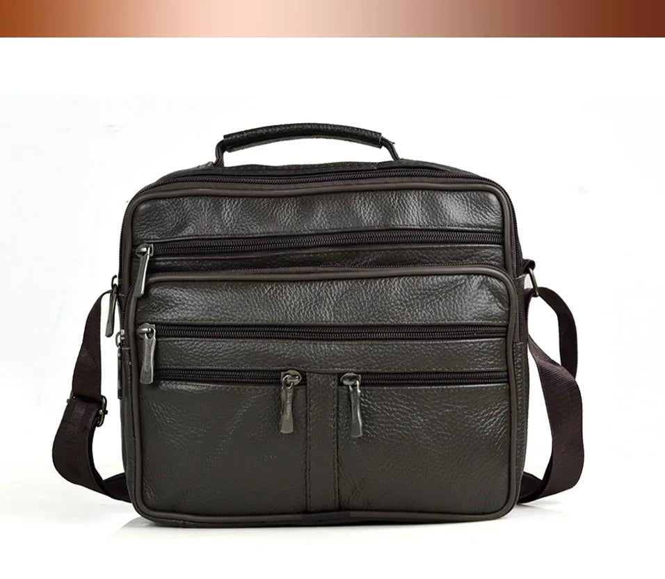 New Arrival Men Shoulder Bag Men's Genuine Leather Messenger Bag Boy Coffee Middle Size Handbags Tote Natural Skin Men Briefcase