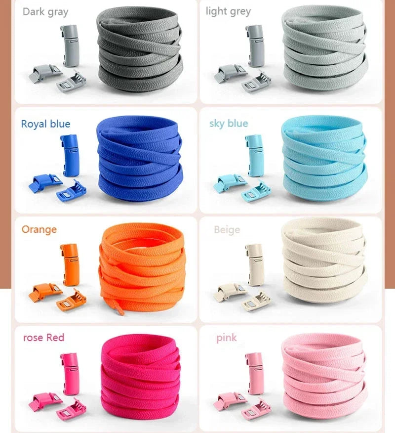 No Tie Shoe Laces Magnetic Shoelaces Without Ties Colorful Lock Elastic Laces Sneakers for Kids Adult Flat Shoelace Rubber Bands