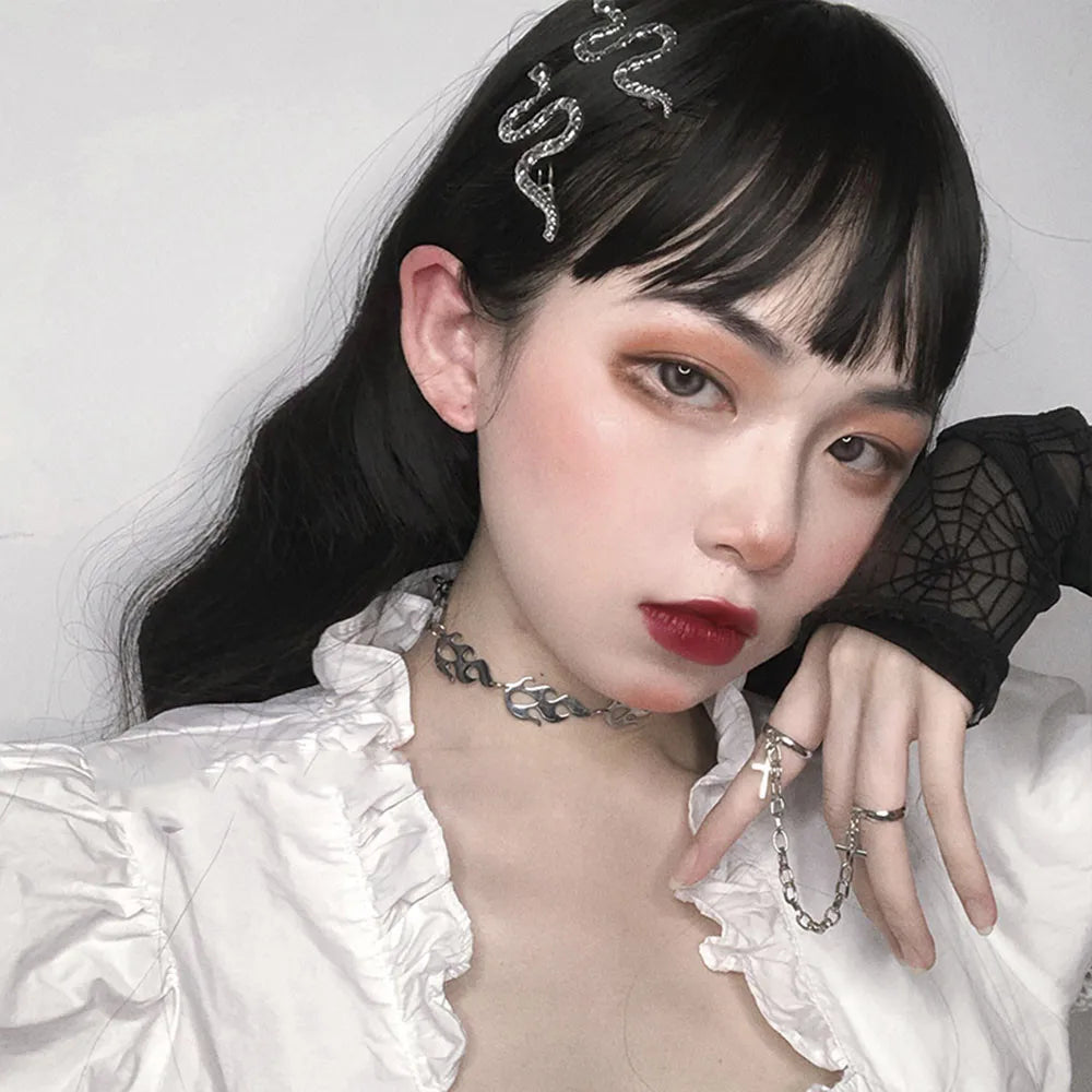 Gothic Punk  Metal Snake Medusa Hairpin Hair Clip for Women Side Bangs Holder Girls Retro Barrettes Jewelry Headwear Accessories