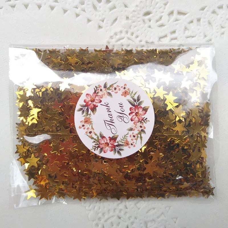 20g Stars Table Confetti Sprinkles Boy Girl Baby Shower Party Wedding Decor Glitter Pink Blue Gold Silver Metallic Stars 6MM