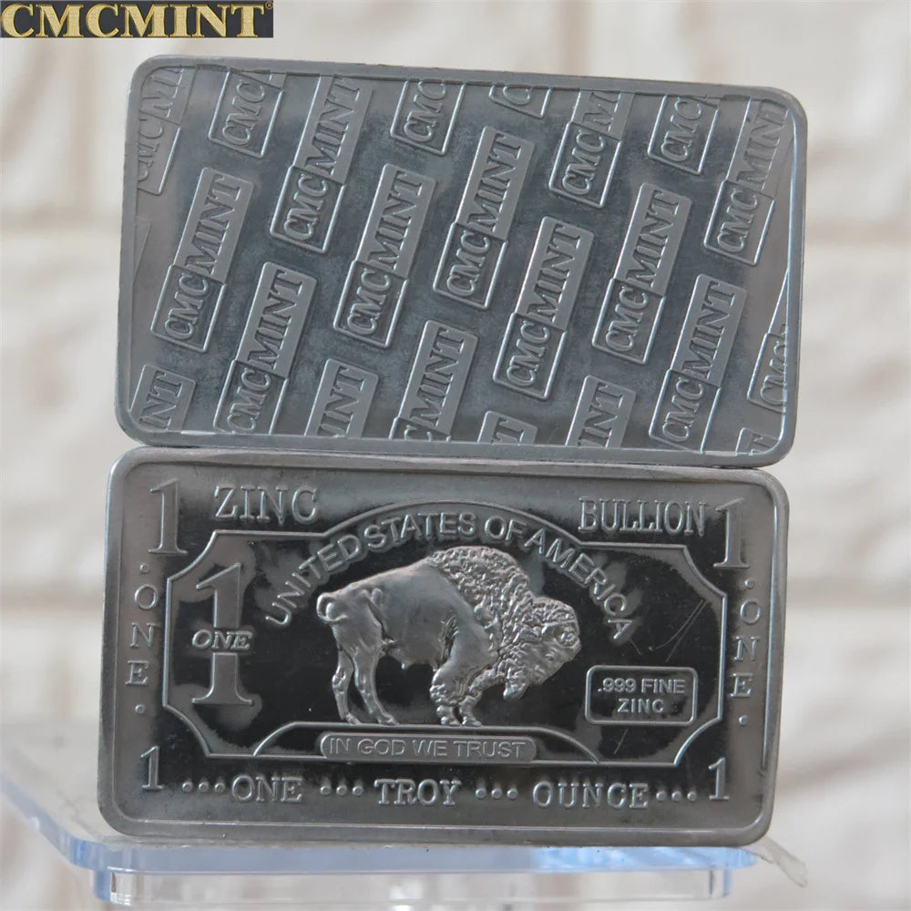 Customized Metal Buffalo Series Challenge Coin 1 Oz .999 Aluminum Buffalo Bar Pure Copper Buffalo Bar With Cmcmint On The Back