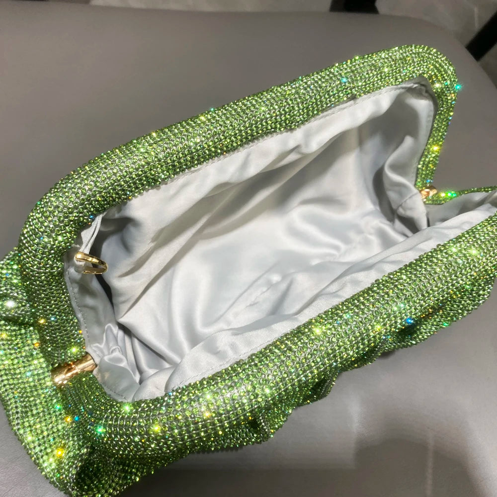 Glänzende Strasssteine, handgefertigte Abend-Clutch-Taschen, neue Faltbörsen und Handtaschen, Luxus-Designer-Hochzeitsfeier, hohe Qualität