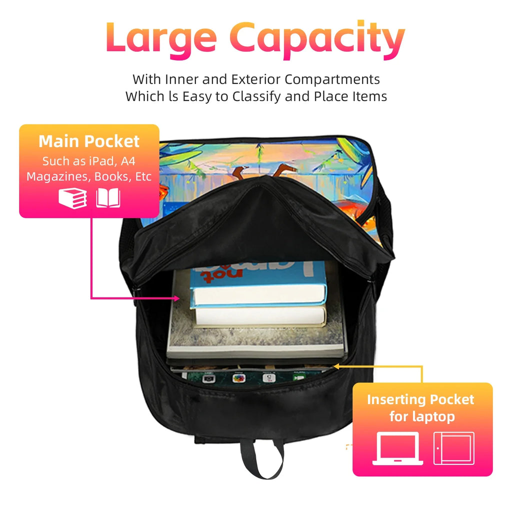 Large Capacity Howling Wolf School Backpack Kids Bookbag Animal Lion Elephant Backpack Boys Girls Schoolbag Laptop Bags Mochlia