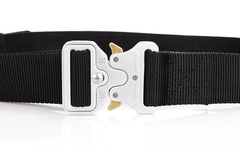 38mm Tactical Belt for Men Heavy Duty Nylon Waist Belt with Silver Buckle Unisex Designer Jeans Belt for Women