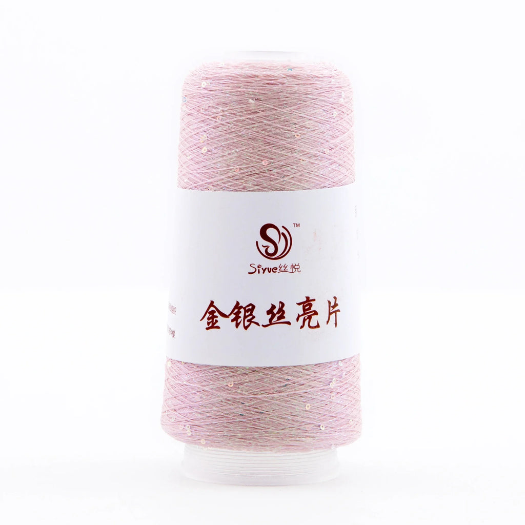 Lurex Sequined Companion Glitter Yarn Golden Wholesale 50g /Ball 1800M Sequin+ Gold Pure Silver Lurex Fabric Metallic Knit Yarn