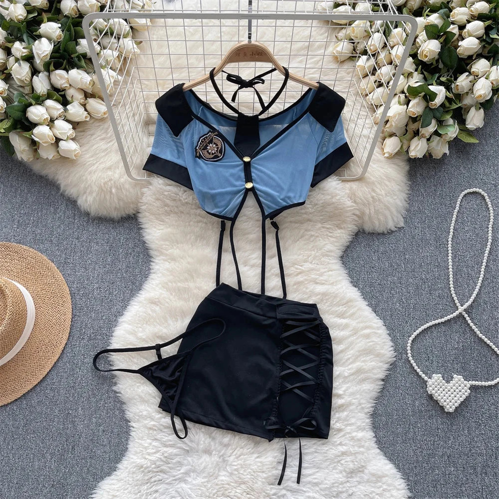 Sexy Cute Sweet Lace Backless Jumpsuit Women Slim Fit Bodysuit Girl Strap Bow knot Cosplay Hot Sweet Bow Ribbon Lingerie Dress
