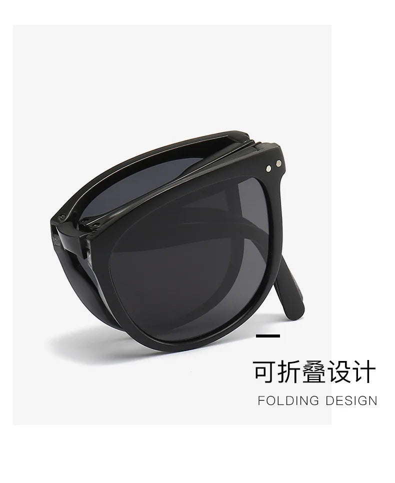 Folding sunglasses for women with high-end feel 2023 new UV protection and sun protection, large face slimming with degree