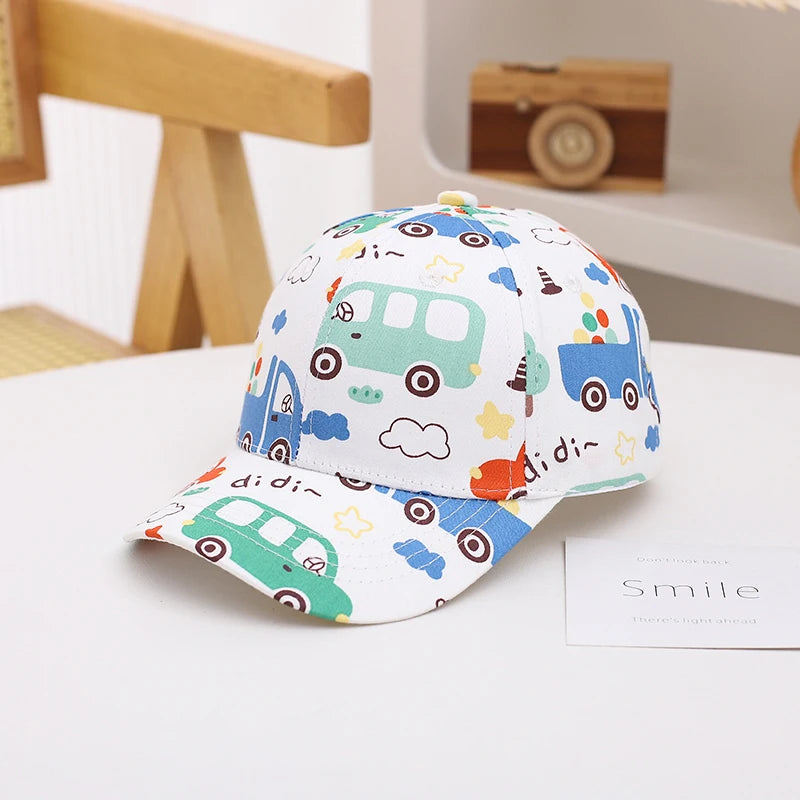 Summer Baby Snapback Hat Cartoon Baby Girls and Boys Visor Cap Outdoor Children Baseball Cap Toddler Sun Hats for Kids