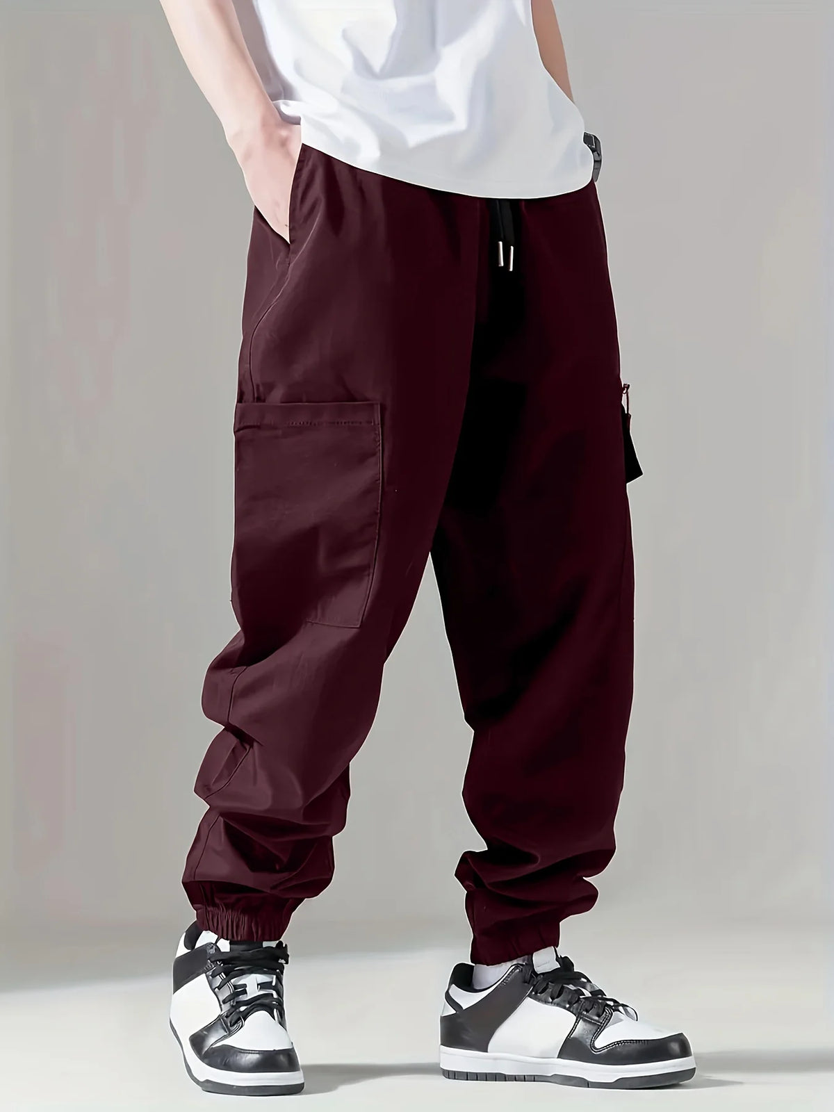 Men's Cargo Pants, Thin Trousers, Comfortable and Breathable, Outdoor Casual, Wearable, Running, Cycling, Multi-pocket 004