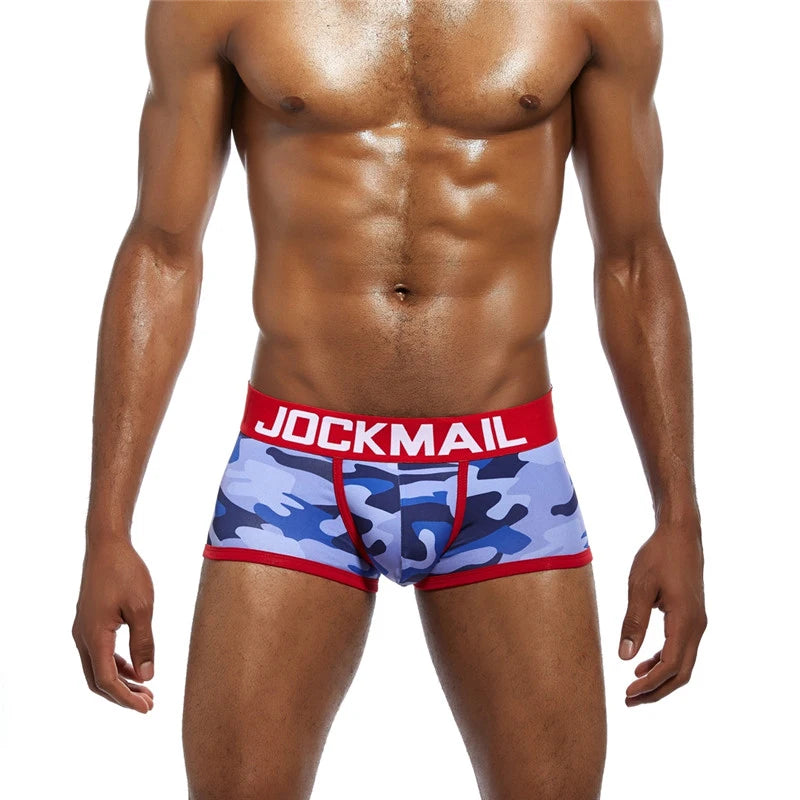 JOCKMAIL Sexy Underwear Men Boxer Brief Cueca Male Panties Camouflage Soft Underpants Shorts Men Trunks Printed Nylon Quick Dry