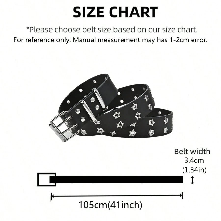 Women Hollow Out Punk Style Fashion Belt With Star Hollow Decor, Casual Fall, Autumn, Halloween