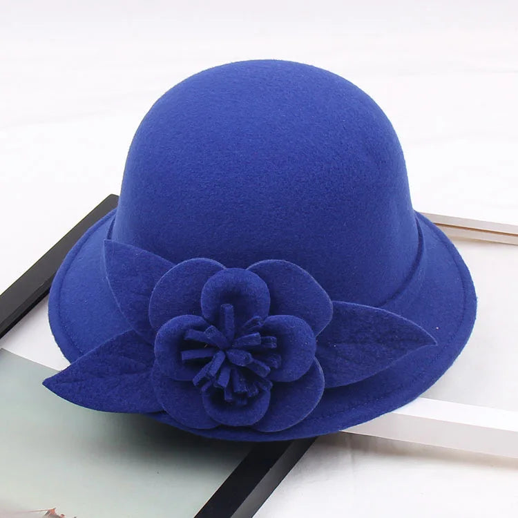 2025 Autumn and Winter New Woolen Hat for Women, Three-dimensional Big Flower Fashion Hat, Temperament Top Hat