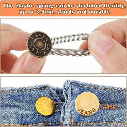 1/20PCS Jeans Waist Extender Button Adjustable Retractable Elastic Spring Buttons DIY Pants Jeans Free Sewing Waist Extenders