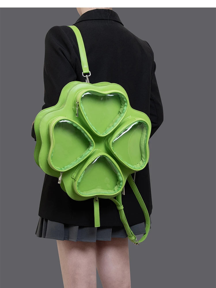 HIATUS original four-leaf clover love pain bag baby bag cute large capacity shoulder messenger backpack lucky grass bag