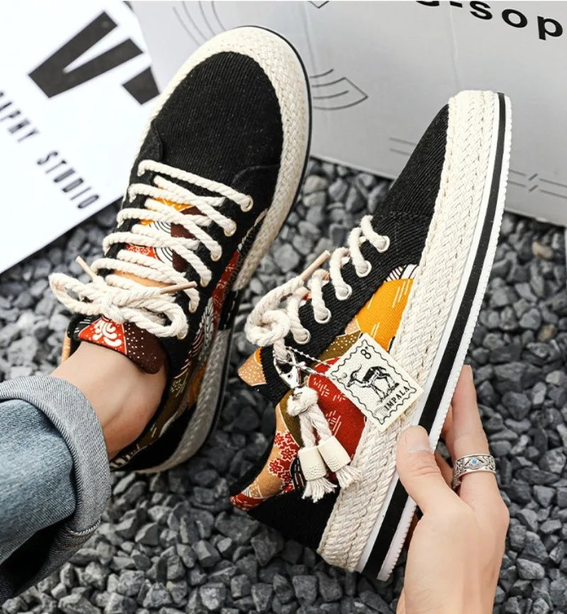 Trend Low-Top Canvas Shoes Mens Summer Fashion Trend Platform Sneakers Comfortable Breathable Casual Shoes Zapatos para hombres