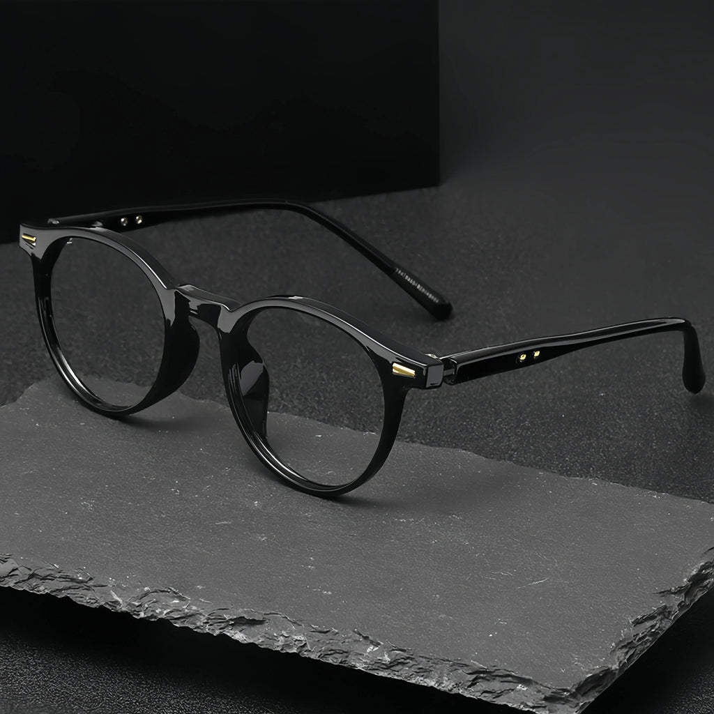 K-Style of Retro Literary Small Round Frame Tr90 Pin Glasses Frame for Men and Women Anti-Blue Light Glasses