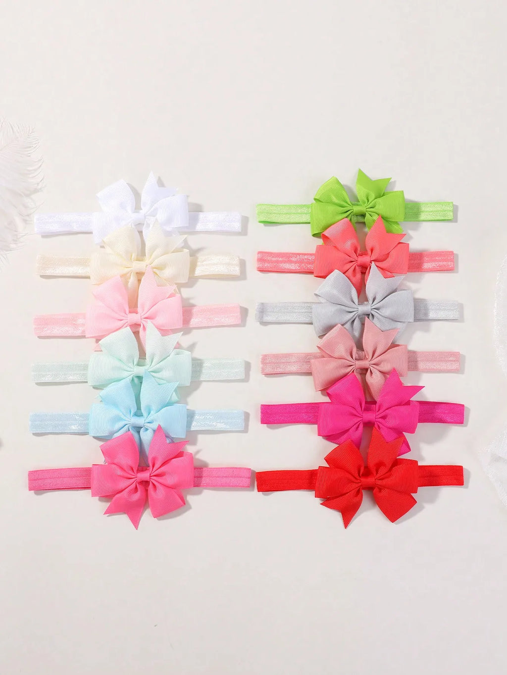 12Pcs/Set Baby Girls Ribbon Hair Bows Elastic Headbands Hair Band Kids Accessories for Infant Newborn Toddler Photo Props Gifts