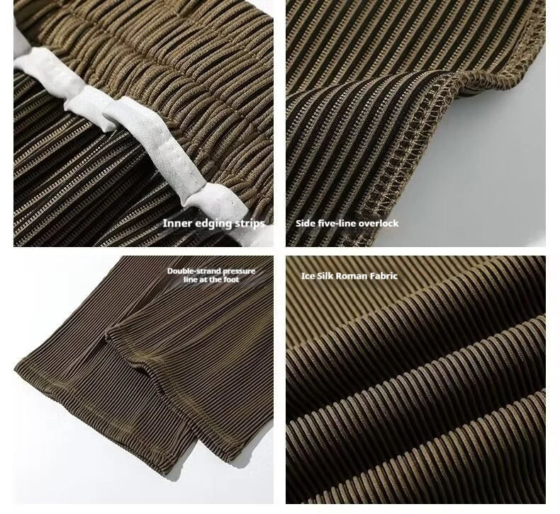 2025 Japanese Style New Korean Minimalist Men's Casual T-shirt and Pants High-quality Street Wear Two-piece Suit