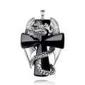Eudora Drachen Zwirnkreuz Obsidian Halskette Punk Natürlicher Heilstein Kristall Anhänger Spiritueller Schmuck Meditation Feines Geschenk
