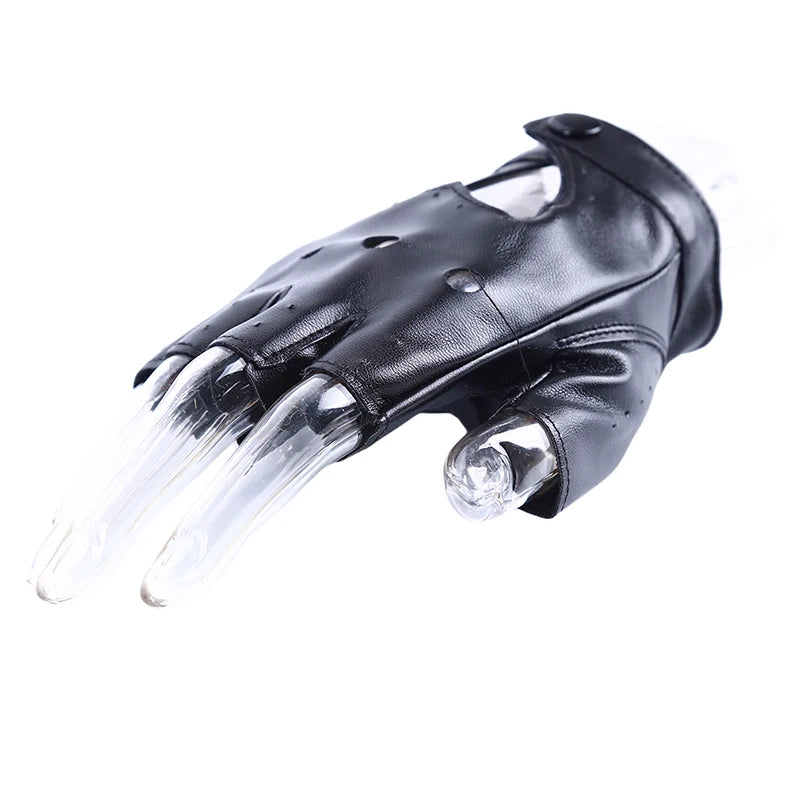 New Women Fingerless Driving PU Leather Gloves Motor Cool Rivet Sexy Disco Dancing Rock And Roll Black Red White Punk Glove