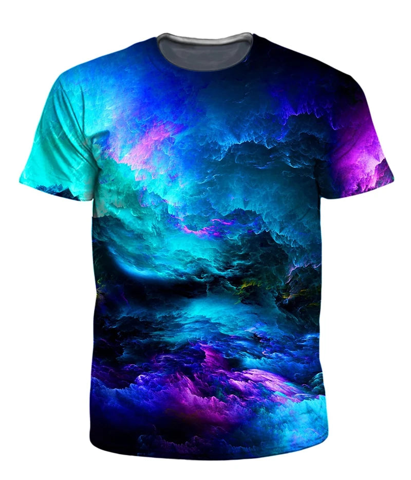 Men's T-Shirts 3D Print Colorful Pattern Round Neck T-Shirts Casual for Men Women Tops Oversized Fashion Kids Tees Clothing