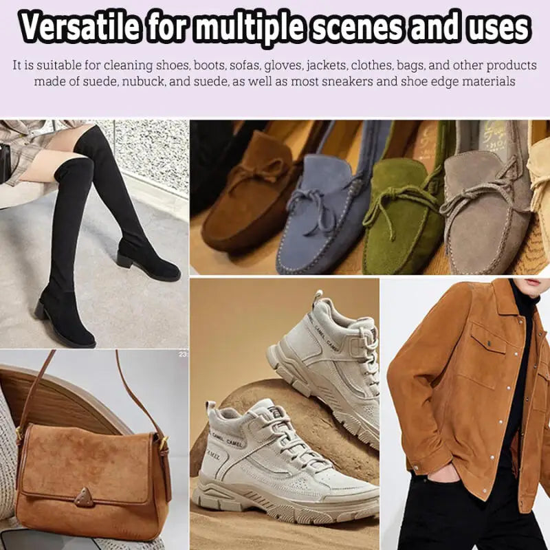 Suede Shoe Eraser Cleaner, Portable Rubber Stain Remover for Nubuck Matte Leather Shoes, Boots & Sneakers