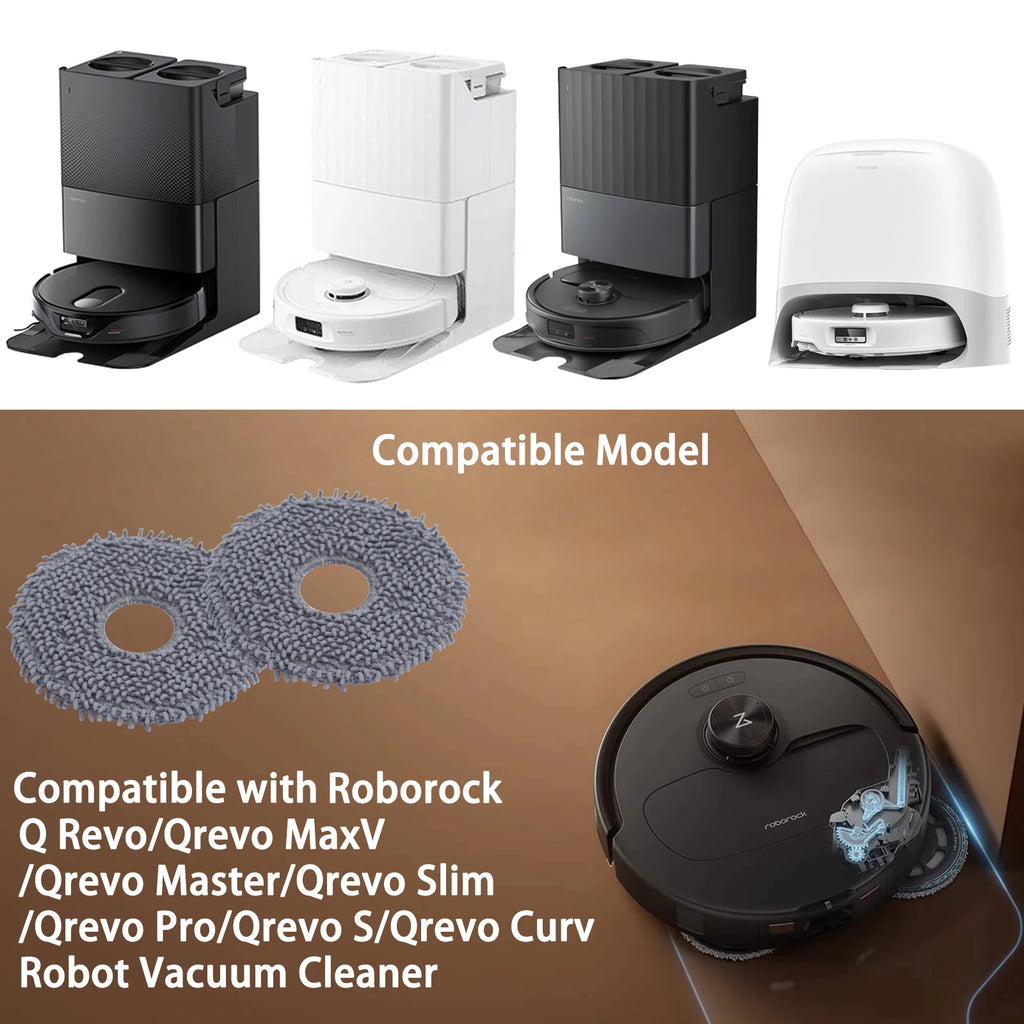 Original Roborock Accessories Mop Cloth*4 for Qrevo s5V,Qrevo Pro,Qrevo Master,Qrevo MaxV,Qrevo Plus,Qrevo Slim,Qrevo CuryX