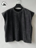Herren Ganzjährig Lässig Gewaschen Einfarbig Retro Weste Freizeit Bequem Reine Baumwolle Hochwertige Streetwear Weste