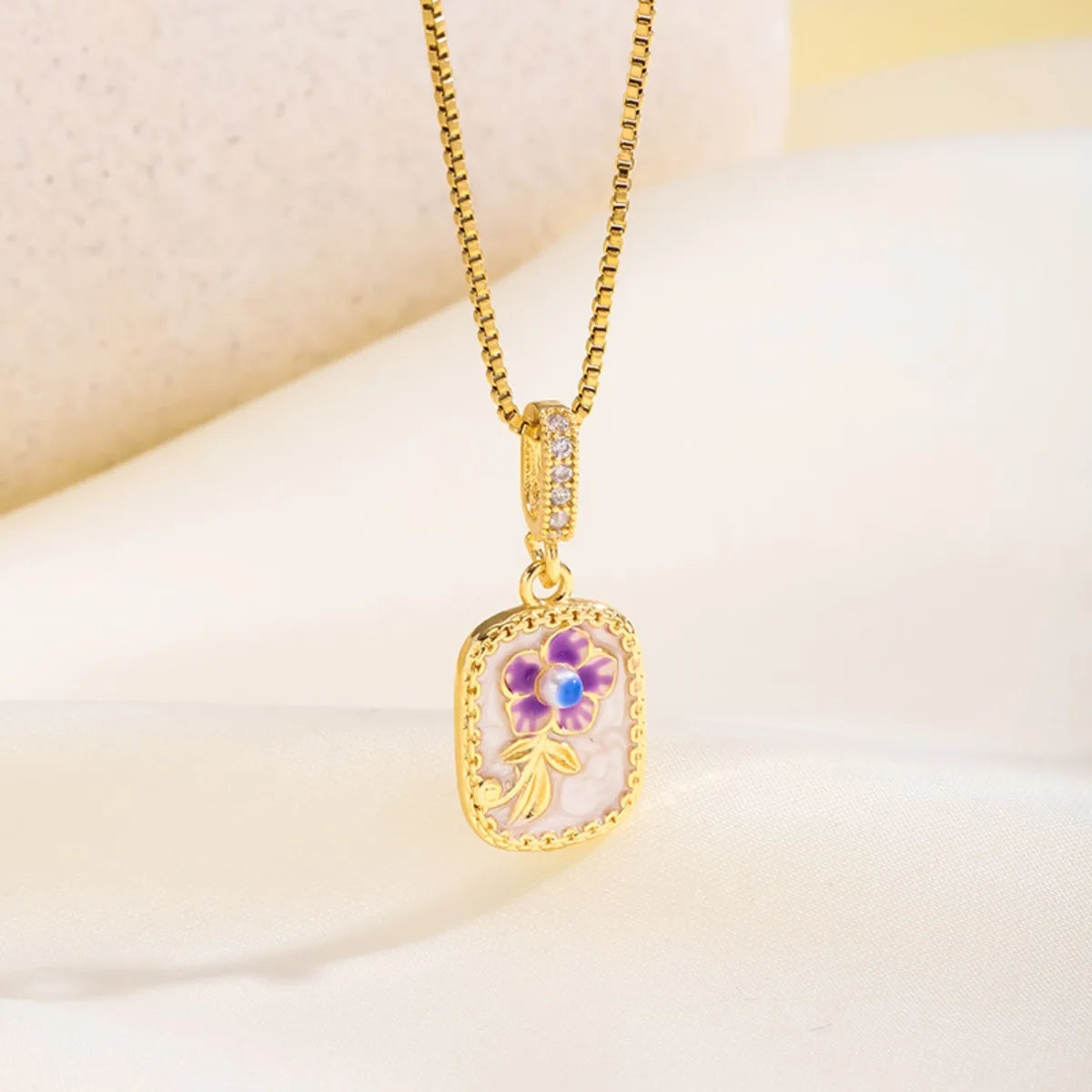 Blumenanhänger Halsketten, Edelstahl Goldfarbene Layered Halskette Damen, Minimalismus Stil Schmuck Accessoires Halskette